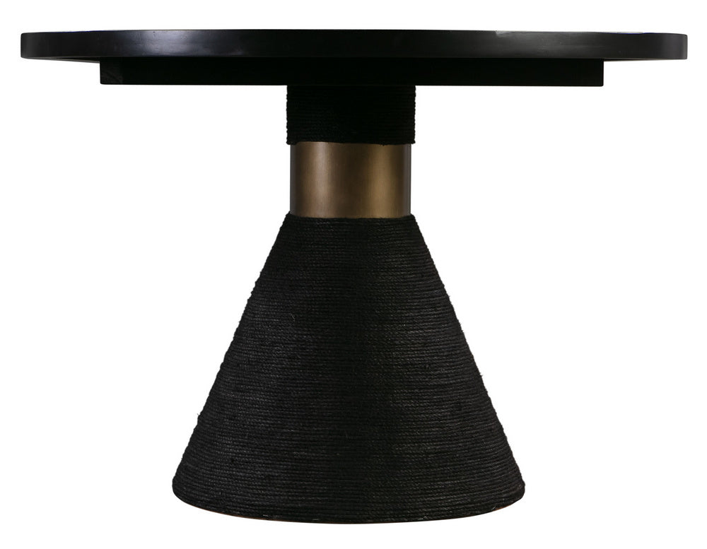 Rishi Black Wood/Rope Oval Dining Table (Oversized)