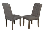 Mazikeen 2 Gray Linen Fabric/Wood Side Chairs