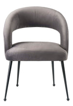 Rocco Modern Grey Velvet/Metal Arm Chair