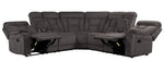 Rosnay 3-Pc Gray Fabric Manual Recliner Sectional Sofa