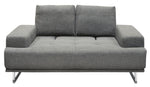 Russo Space Grey Fabric Loveseat with Adjustable Back