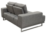 Russo Space Grey Fabric Loveseat with Adjustable Back