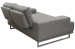 Russo Space Grey Fabric Loveseat with Adjustable Back