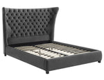 Sassy Grey Velvet Queen Platform Bed