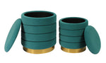 Saturn 2 Teal Storage Ottomans