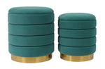 Saturn 2 Teal Storage Ottomans