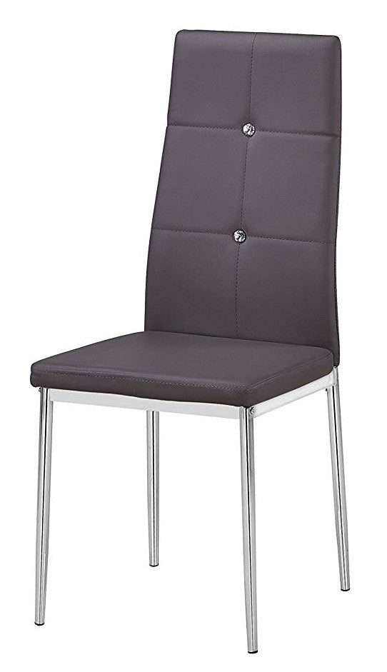 Eliana 2 Grey Leather-Like/Metal Side Chairs
