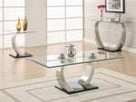 Shearwater Clear Glass/Satin Finish Coffee Table