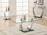 Shearwater Clear Glass/Satin Finish Sofa Table