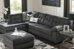 Accrington 2-Pc Granite Fabric LAF Sectional Sofa with Sleeper