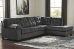 Accrington 2-Pc Granite Fabric RAF Sectional Sofa with Sleeper