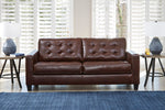 Altonbury Walnut Leather 2-Seat Sofa