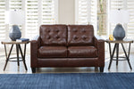 Altonbury Walnut Leather Loveseat