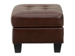 Altonbury Walnut Leather Ottoman