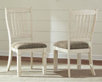 Bolanburg 2 Antique White Wood/Brown Fabric Side Chairs