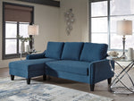 Jarreau Blue Fabric LAF Sectional Sofa Sleeper