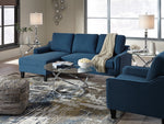 Jarreau Blue Fabric LAF Sectional Sofa Sleeper