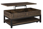 Johurst Grayish Brown Lift-Top Coffee Table