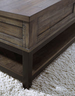 Johurst Grayish Brown Lift-Top Coffee Table