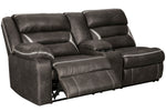 Kincord 4-Pc Midnight Faux Leather Power Recliner Sectional with LAF Sofa