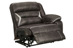 Kincord 4-Pc Midnight Faux Leather Power Recliner Sectional with LAF Sofa