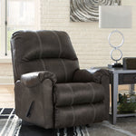 Kincord Midnight Faux Leather Manual Rocker Recliner