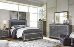 Lodanna Gray Wood Queen Panel Bed with LED