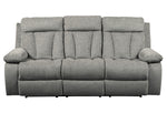 Mitchiner Fog Fabric Manual Recliner Sofa