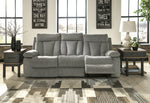 Mitchiner Fog Fabric Manual Recliner Sofa