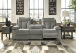 Mitchiner Fog Fabric Manual Recliner Sofa