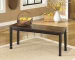 Owingsville Brown/Black Wood Large Dining Bench