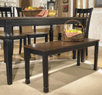 Owingsville Brown/Black Wood Large Dining Bench