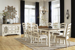 Realyn 2 Neutral Fabric/Chipped White Wood Side Chairs