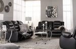 Vacherie Black Manual Recliner Loveseat