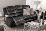 Vacherie Black Manual Recliner Sofa