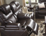 Warnerton Chocolate Power Recliner Loveseat