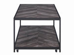 Simeon Rustic Grey Herringbone Wood/Metal Coffee Table