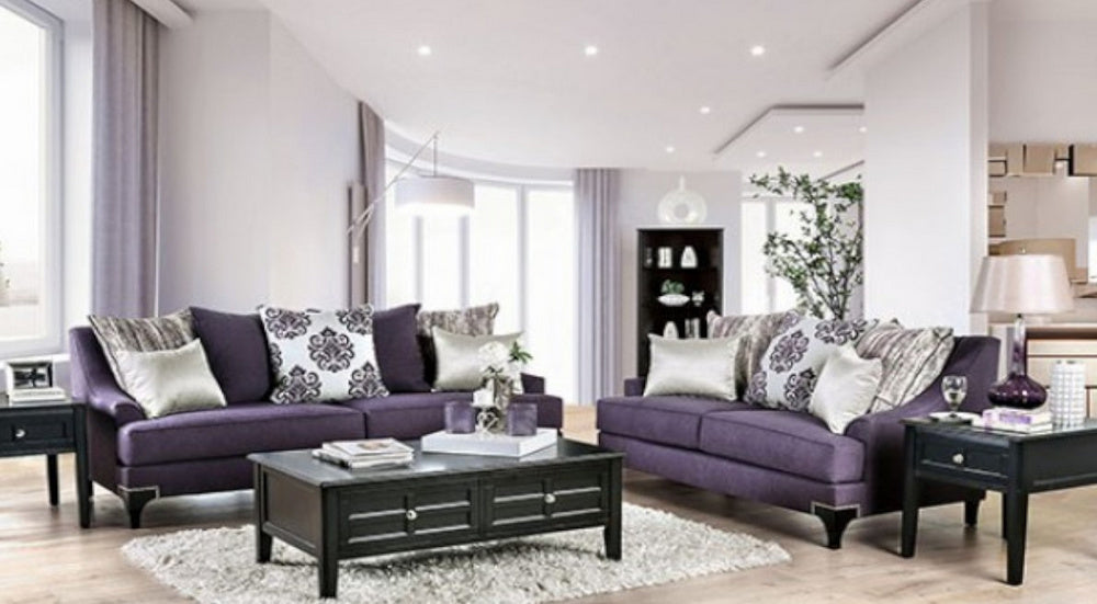 Sisseton Purple Chenille 2-Seat Sofa (Oversized)