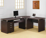 Skylar Cappuccino Wood Extension Desk