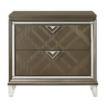 Skylar Dark Champagne Wood 2-Drawer Nightstand