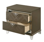 Skylar Dark Champagne Wood 2-Drawer Nightstand