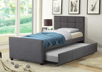 Susanna Dark Gray Fabric Twin Bed with Trundle