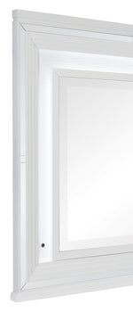 Tamsin White Metallic Finish Wood Dresser Mirror w/LED