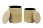 Tassel 2 Cream Velvet Storage Ottomans