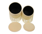 Tassel 2 Cream Velvet Storage Ottomans