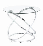 Taya 3-Pc Clear Glass/Chrome Metal Coffee Table Set