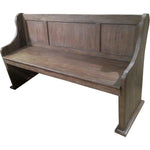 Toulon Oak Wire Brushed Wood Bench with Curved Arms