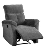 Treyton Gray Chenille Manual Recliner