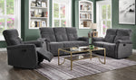 Treyton Gray Chenille Manual Recliner Loveseat