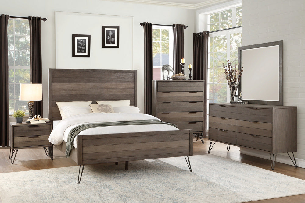 Urbanite 3-Tone Gray Wood Cal King Bed (Oversized)
